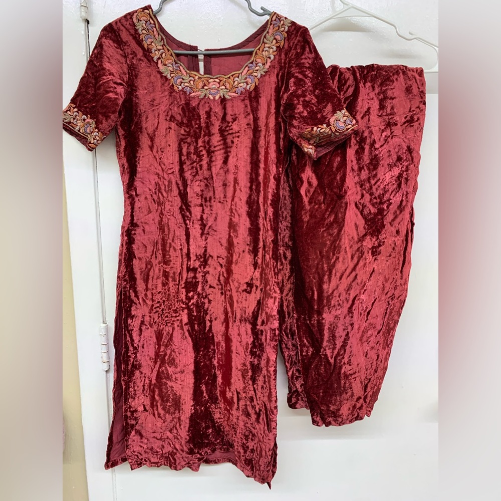 3pc Velvet Wrap Dress patiala Salwar Kameez Indian